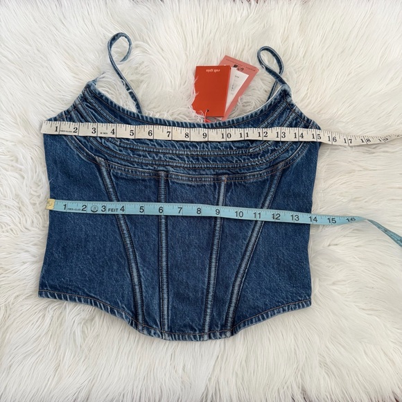 NWT Cult Gaia CHIYA Denim Top 2 - Picture 10 of 10